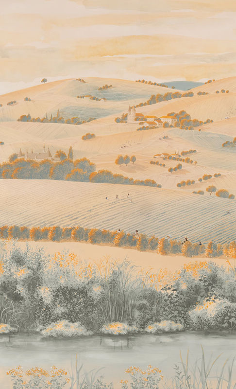 Isidore Leroy Wandtapete Vendanges Mural Natur Motiv Mehrfarbig Non-Woven - Bild 2
