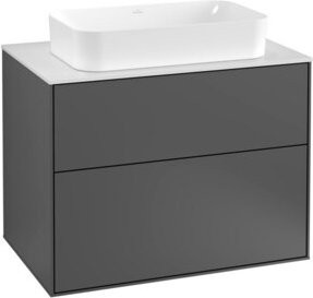 Villeroy & Boch Waschtischunterschrank Finion mit LED-Beleuchtung und Spiegel, Anthrazit matt, B/T/H: 80 x 50,1 x 60,3 cm - Bild 1