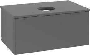 V&B Waschtischunterschrank Antao ohne Frontstruktur in Anthrazit, B/T/H: 80 x 36 x 50 cm - Bild 1