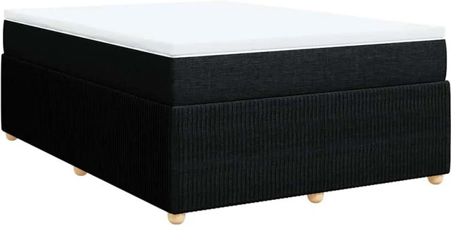 vidaXL Boxspringbett mit Matratze Schwarz aus Stoff, Hybrid-Design mit Taschenfederkern, B/T: 160 x 200 cm - Bild 1