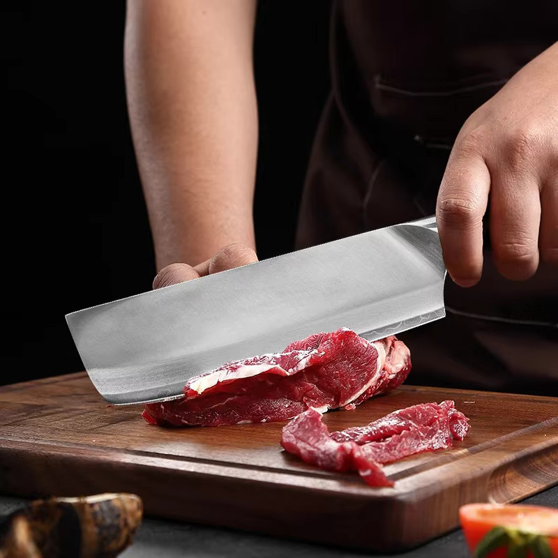 InLeung Damaststahl Chefmesser mit Holzgriff, 7-8 Zoll Allzweckmesser in Silber - Bild 4