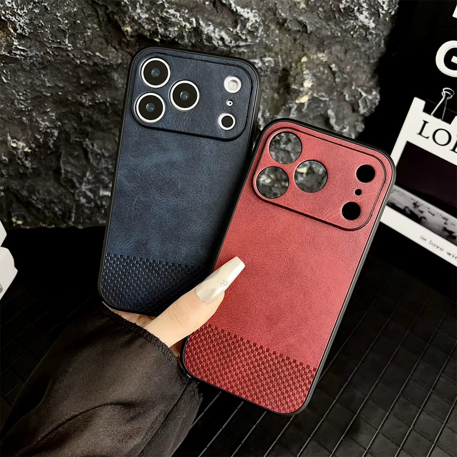 szHAIyu Business Retro Handyhülle aus Leder und Silikon für iPhone 11 bis iPhone 17 Pro Max Plus, Farbe: Orange - Bild 1