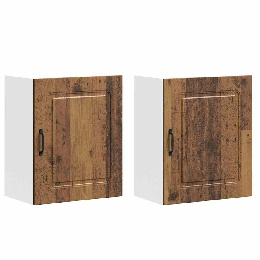 vidaXL Küchen-Hängeschränke Kalmar Set aus 2 Stück in Altholz-Optik, braun, B/H/T: 60 x 31 x 20 cm - Bild 2