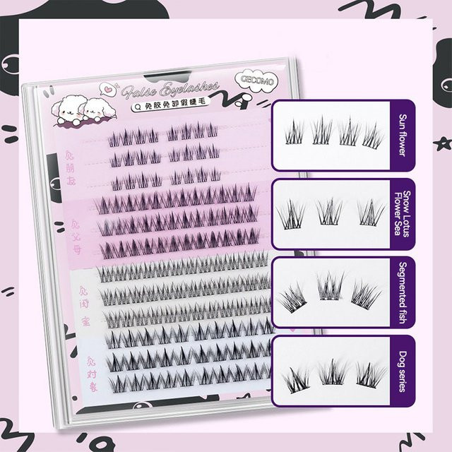 GECOMO Sweetheart No-Glue False Lashes Mix, 126 Cluster, Sonnenblumen-Design - Bild 1