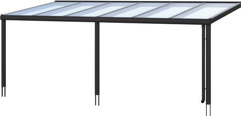 SKANHOLZ Terrassenüberdachung Garda in Schiefergrau mit Polycarbonat-Dach und integrierter Regenrinne, Breite: 648 cm - Bild 1