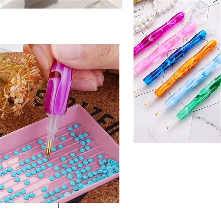 13-teiliges Set 5D Diamantmalerei-Stifte mit Metall-Bohrerköpfen und Multi-Placer-Zubehör in Gelb und Multicolour - Bild 4