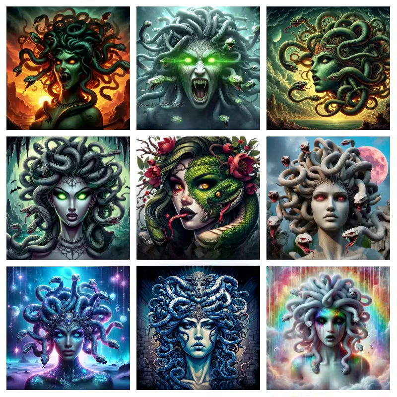 YUTTEE 5D DIY Diamantmalerei Set Medusa Gorgon Griechische Mythologie Mehrfarbig - Bild 4