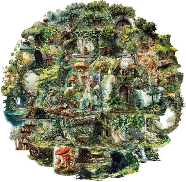Rspctou Magische Wald-Themen-Aufkleber, transparent, grün, 10-teiliges Set - Bild 1