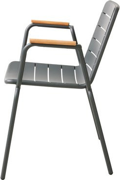 Cinas Gartenstuhl Parc aus Teakholz und Aluminium in Anthrazit Grau, B/H/T: 58 x 80 x 58 cm - Bild 1