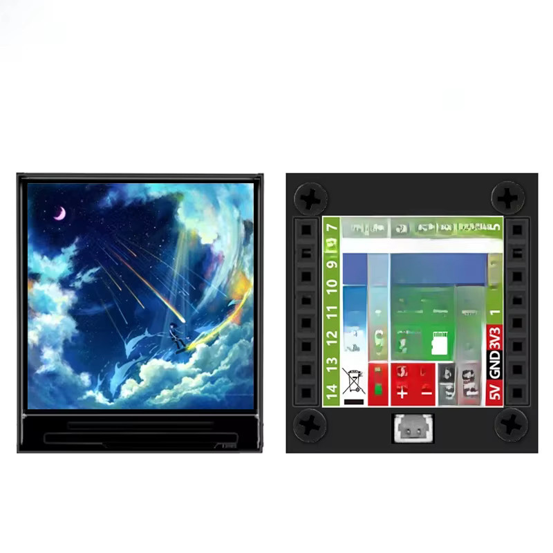 Spotpear ESP32-S3 Mini LCD Display mit 1,3 Zoll ST7789 Bildschirm, 240x240 Auflösung, SD-Port und QMI8658 Gyro Sensor in Schwarz - Bild 4