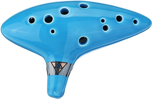 TOMTOP JMS Zelda Ocarina, Keramikgefäß Flöte, blau, mit Notenbuch-Umhängeband - Bild 1