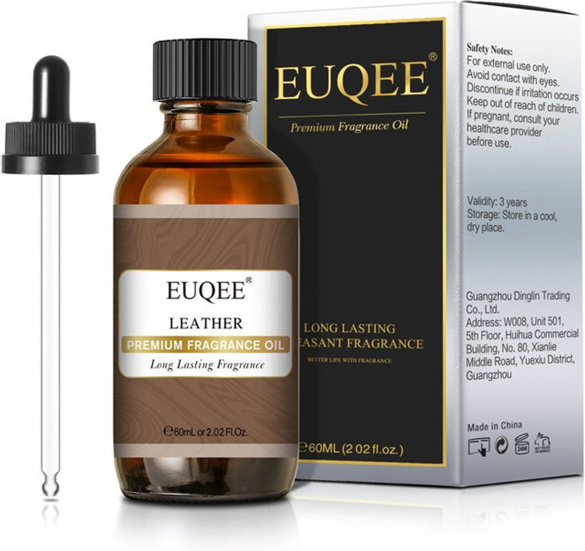 EUQEE Herren-Duftöle für Autodiffusion mit Glastropfer, 60 ml, verschiedene Aromen wie Leder, Drachen, Blut, Wald, Kiefer und Schokolade, Farbe: Braun - Bild 1
