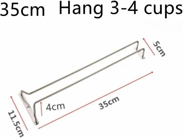 YuTao Scriptures Hängendes Weinregal aus 304 Edelstahl in Braun mit Glashalter für Küche und Bar - Bild 1
