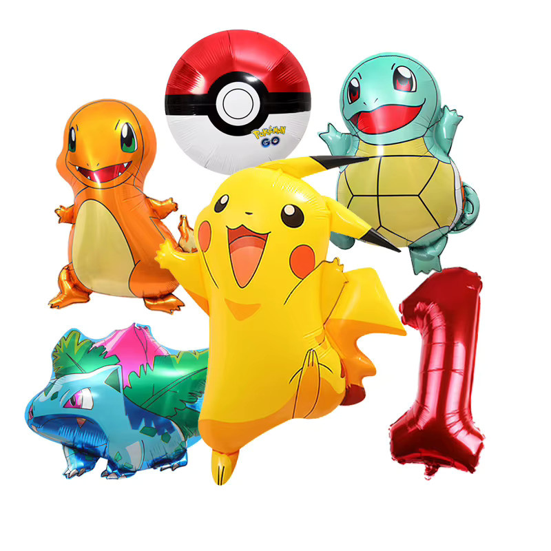 Potdemiel Pikachu Themen-Ballonset Mehrfarbige wiederverwendbare Luftballons für Geburtstag und Partydekoration - Bild 2
