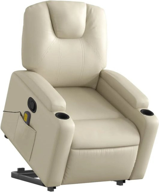 vidaXL Massagesessel Modell 8 mit Aufstehhilfe in Creme aus Kunstleder - Bild 1
