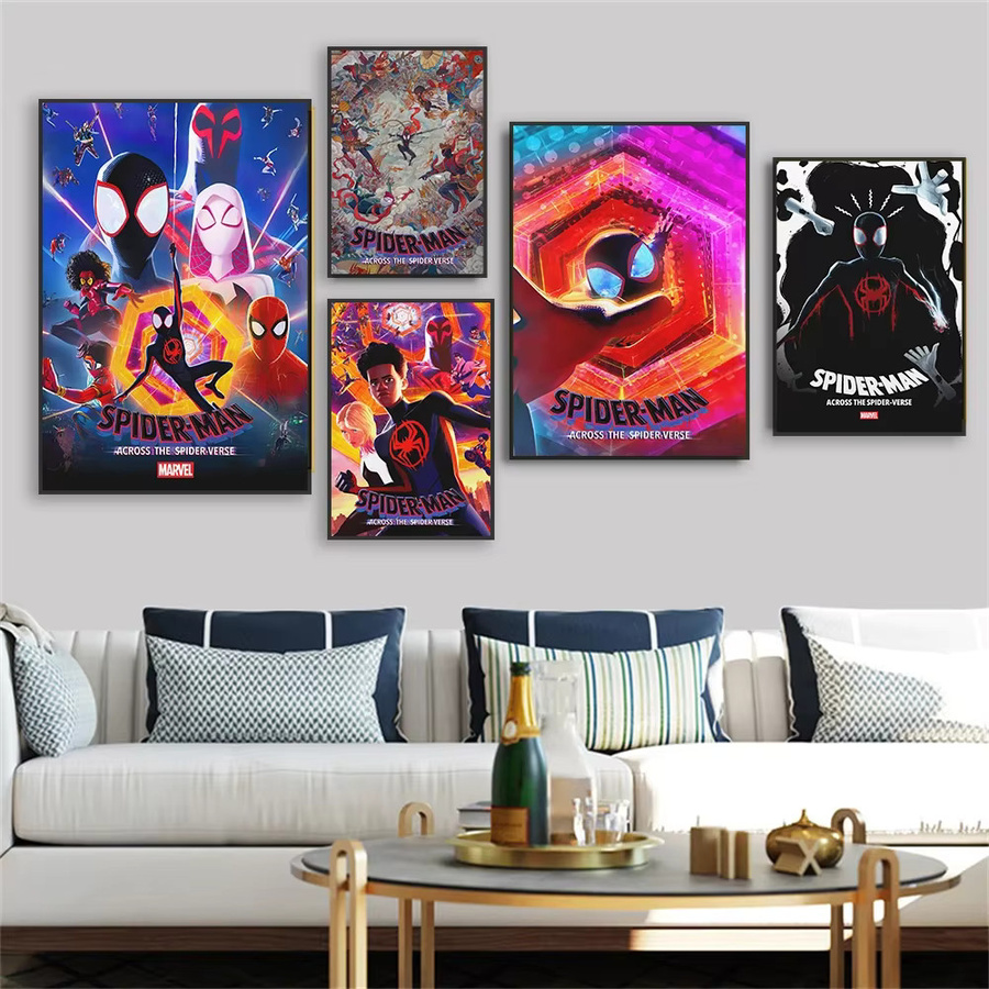 Rahmenloser Leinwanddruck Spider-Man: Across the Spider-Verse Superheld Poster von Kayou in Multicolour - Bild 3