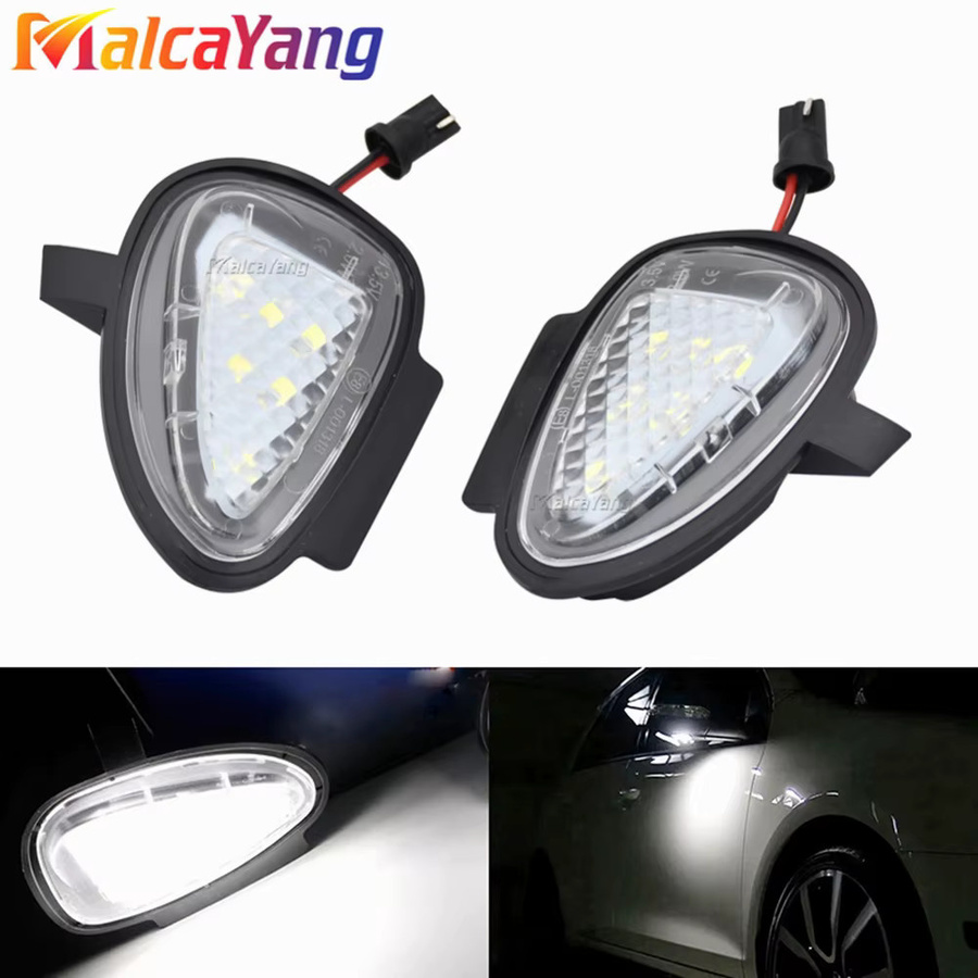 Malcayang 2 Stück LED-Seitenspiegel Pfützensignalleuchte in Weiß für VW Golf MK6 MKVI C45 Cabriolet - Bild 3