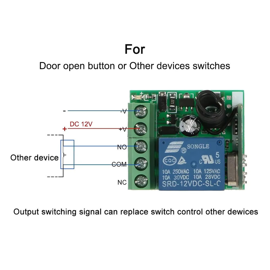 CENTURY AOKE 433 MHz Fernbedienung Schalter mit 1CH Relais Modul Empfänger und Sender für DC12V 10A LED-Leuchten - Bild 3