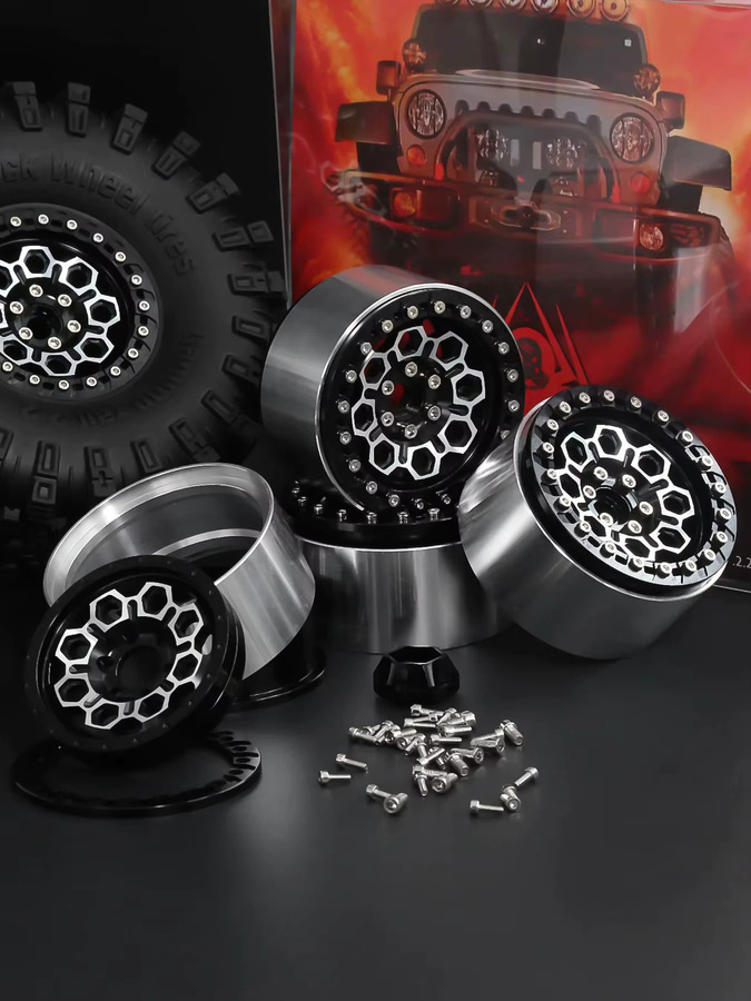 RS Red Spider 2.2 Beadlock Felgennabe, 1:10, Metall, Rot, Schwarz - Bild 6