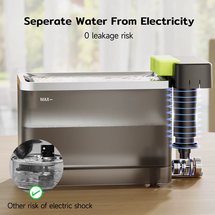 Amicura A3 Lite Katzentrinkbrunnen aus Edelstahl mit Ultrafiltrationstechnologie, Farbe: Weiß, Volumen: 3,3 l - Bild 4