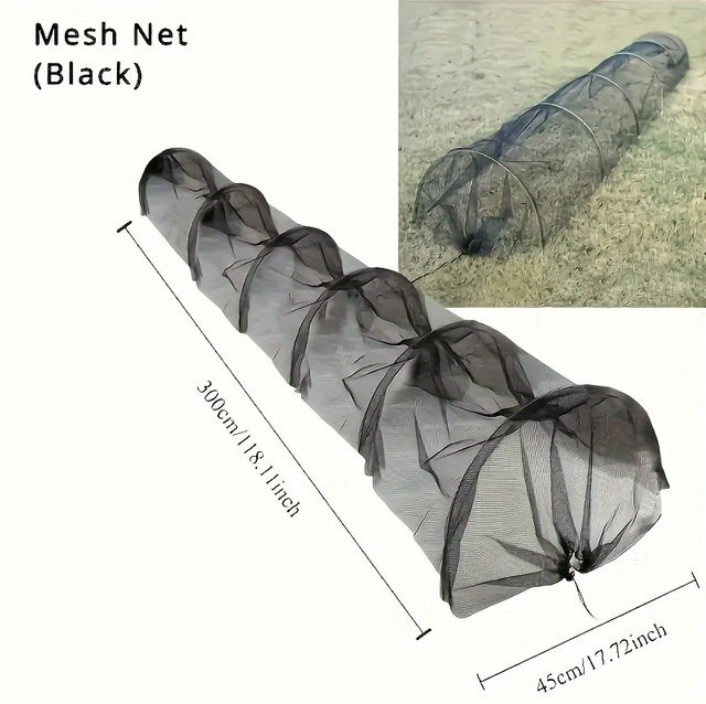 Mehrzweck-Klappgartentunnel mit PVC-Rahmen und insektensicherem Netz in Schwarz zum Schutz von Gemüse und Obst oder als Hühnerstall - Bild 1