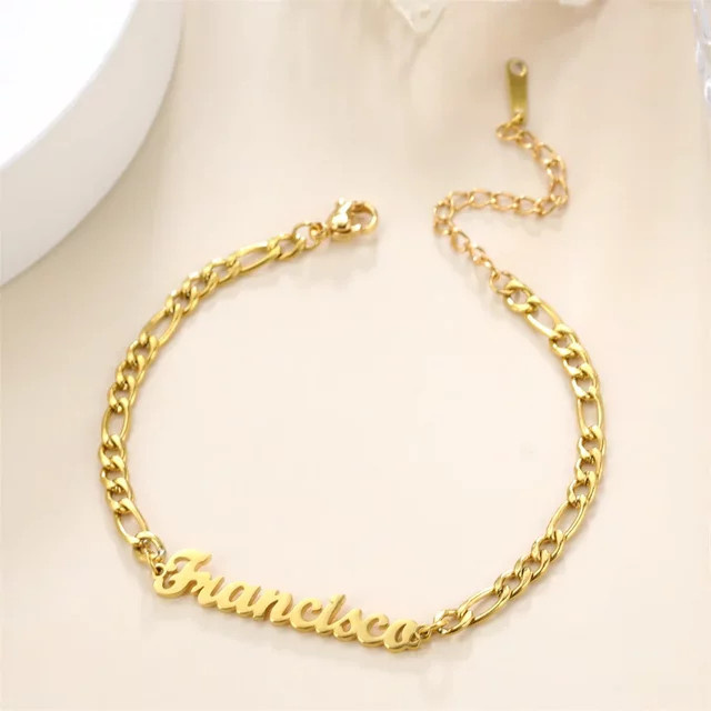 lemegeton Namensarmband Edelstahl, Gold, Unisex - Bild 1