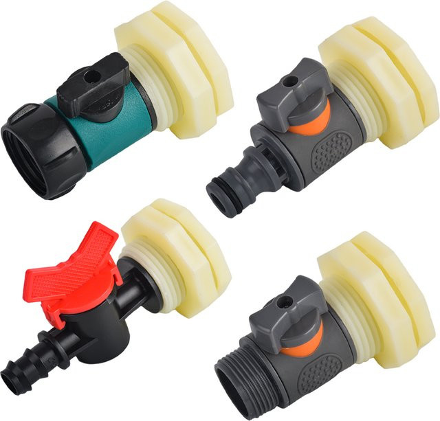 Schott Regenfass Fitting Kit aus PVC mit 3/4 Zoll Schlauchadapter und Hose Tail für Wassertanks und Pools - Bild 1