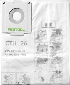 Festool Sicherheitsfiltersack FIS-CTH 26/3 Set aus 3 Stück in Weiß - Bild 1