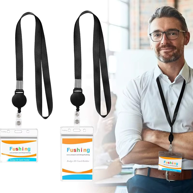 ZYF PVC Kartenhalter mit erweiterbarem Hängeseil, transparent, vertikale und horizontale Nutzung - Bild 5