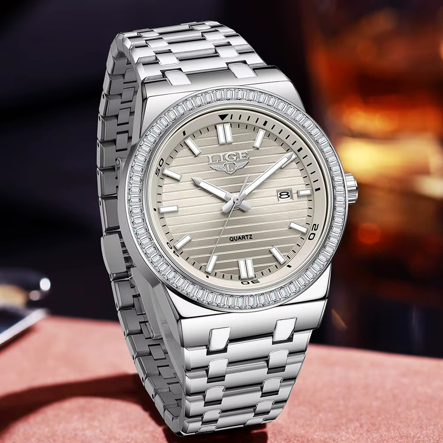 LIGE Armbanduhr, Quarzuhr, Diamant, Herren - Bild 2
