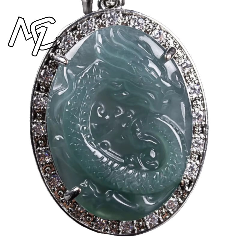 Anhänger 925 Silber, Smaragd, Jade, Zirkonia, Unisex - Bild 2