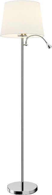 Lindby Stehlampe Benjiro Modern Weiß aus Textil, 1-flammig E27, Höhe: 150 cm - Bild 1