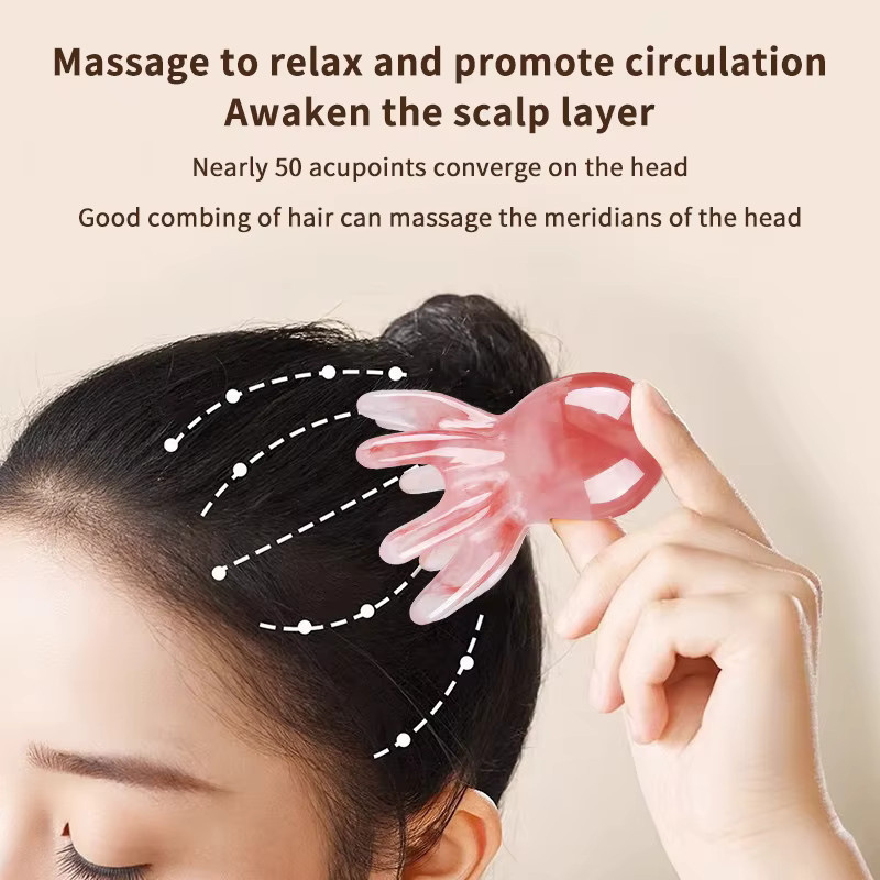 HNKMP Octopus Massage Kamm, Kopfhaut Massage, Gua Sha - Bild 3