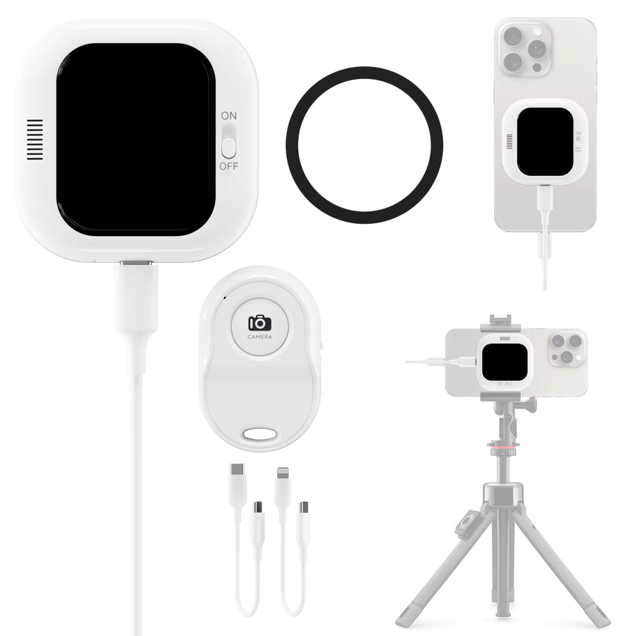 HONGTOP Mini-Telefon-Vlog-Selfie-Monitor in Weiß für iPhone-Rückkamera-Selfie-Videos - Bild 6