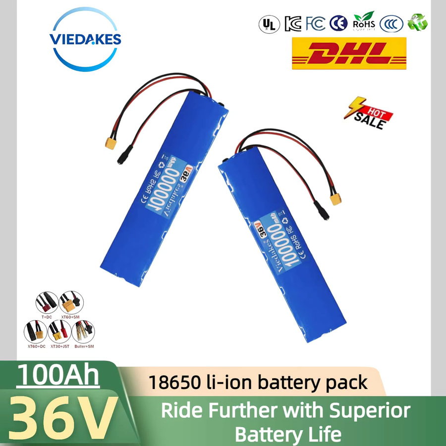 10S3P 100Ah 36V Lithium-Akku 18650 für Xiaomi M365 und Moto Scooter inklusive 42V Ladegerät in Blau - Bild 3