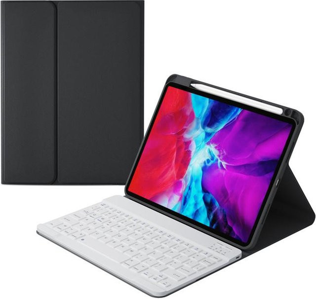 Tastaturhülle für iPad 10.2 Generation (Modelle A2603, A2604) inkl. Schutzabdeckung in Schwarz - Bild 1
