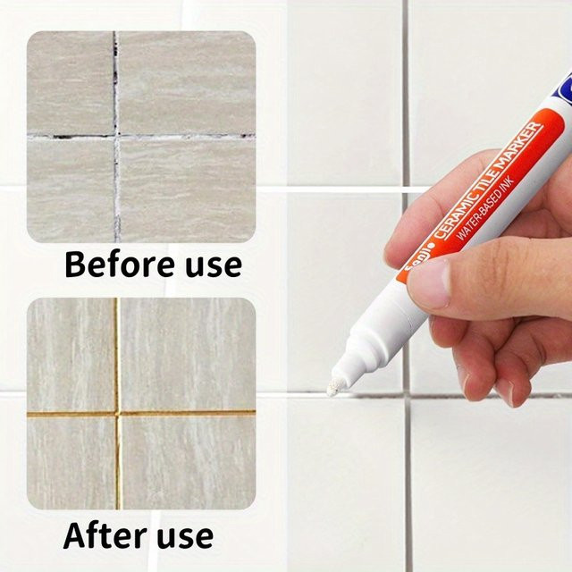 Wasserfester Fliesenfugenstift zur Fugenreparatur und Reinigung in Beige oder Weiß - Bild 1