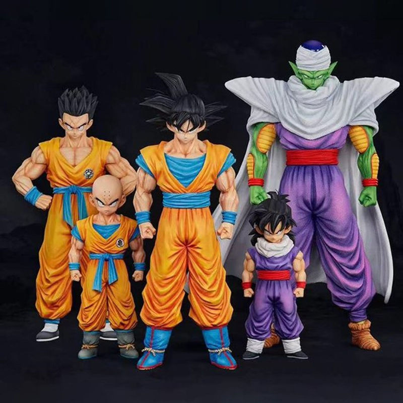 Bandai Dragon Ball Anime Figuren Set aus Kunststoff, Piccolo, Yamcha, Son Gohan und Kuririn, mehrfarbig, Sammelmodell zur Dekoration - Bild 1