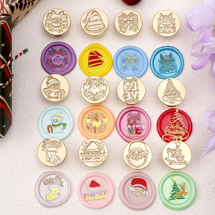 Wachs Siegel Stempel Weihnachten Serie mit Schneemann Kopf für DIY Geschenkverpackungen und Scrapbooking in Multicolor - Bild 3