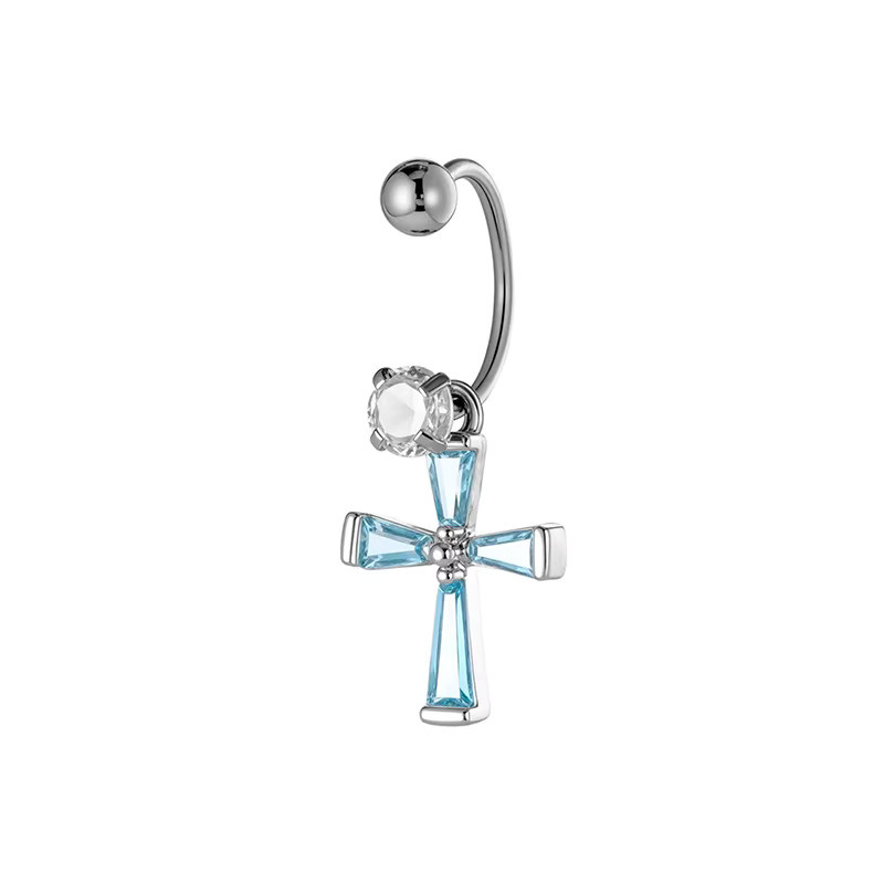 mling Ohrstecker Titan, Kreuz, Zirkonia, Silber - Bild 3
