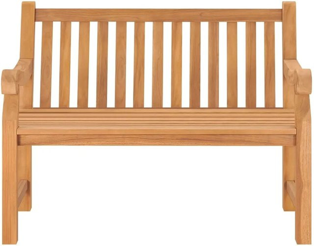 vidaXL Gartenbank aus Teak Massivholz in Braun, B/H/T: 114 x 92 x 69 cm - Bild 1