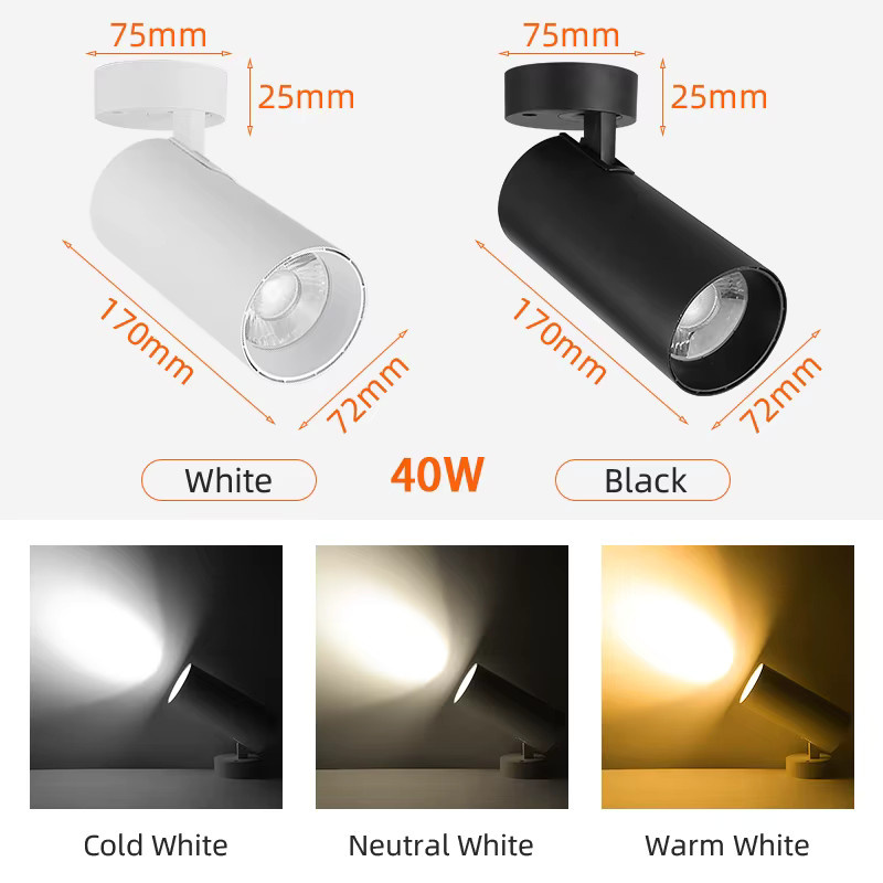 LANGYUE LED Schienensystem Spotlampe 40W für Wohnzimmer, moderner Decken-Downlight in Zylinderform - Bild 3