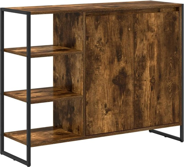 vidaXL Seitenschrank Raucheiche in Grau und Braun aus Holzwerkstoff B/T/H: 96,5 x 30 x 75 cm - Bild 1