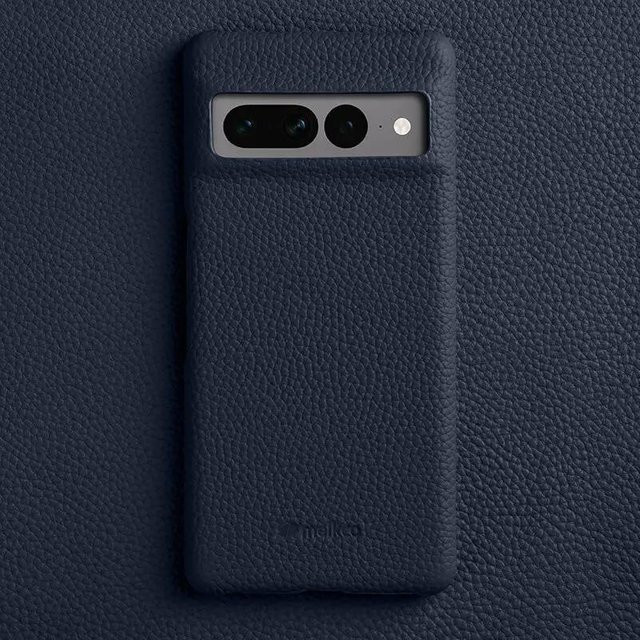 Melkco Premium Lederhülle aus echtem Rindsleder für Google Pixel 8, 9, 10 Pro XL und 7 Pro in Königsblau - Bild 1