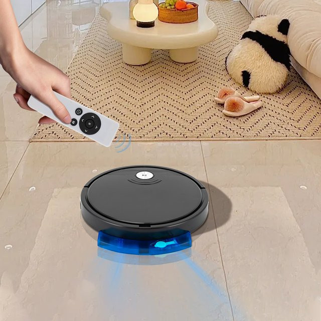Bymaocar 3-in-1 Roboter-Staubsauger mit 1800Pa Saugkraft, Kehr- und Wischfunktion, App-Steuerung, 6 Modi und Absturzsicherung, Schwarz - Bild 1