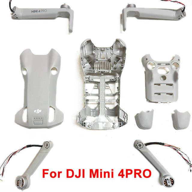 DJI Mini 4 Pro Ersatzteil-Set: Oberschale, Motorarme und Achswellen in Grau - Bild 1