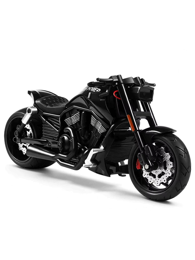 WELLY Retro Schwerlast-Motorradmodell, 1:10, Metall, Schwarz - Bild 6
