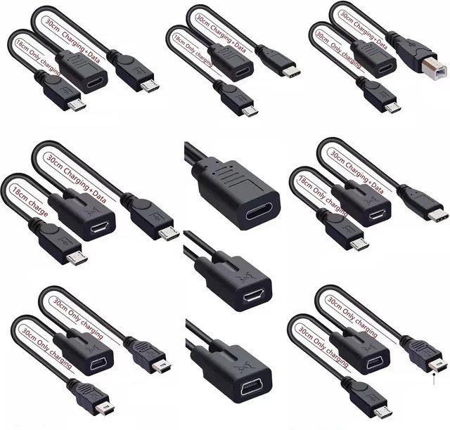 BSN USB-C und Micro-USB Splitter Y-Kabel in Schwarz für Datenübertragung und Laden - Bild 1