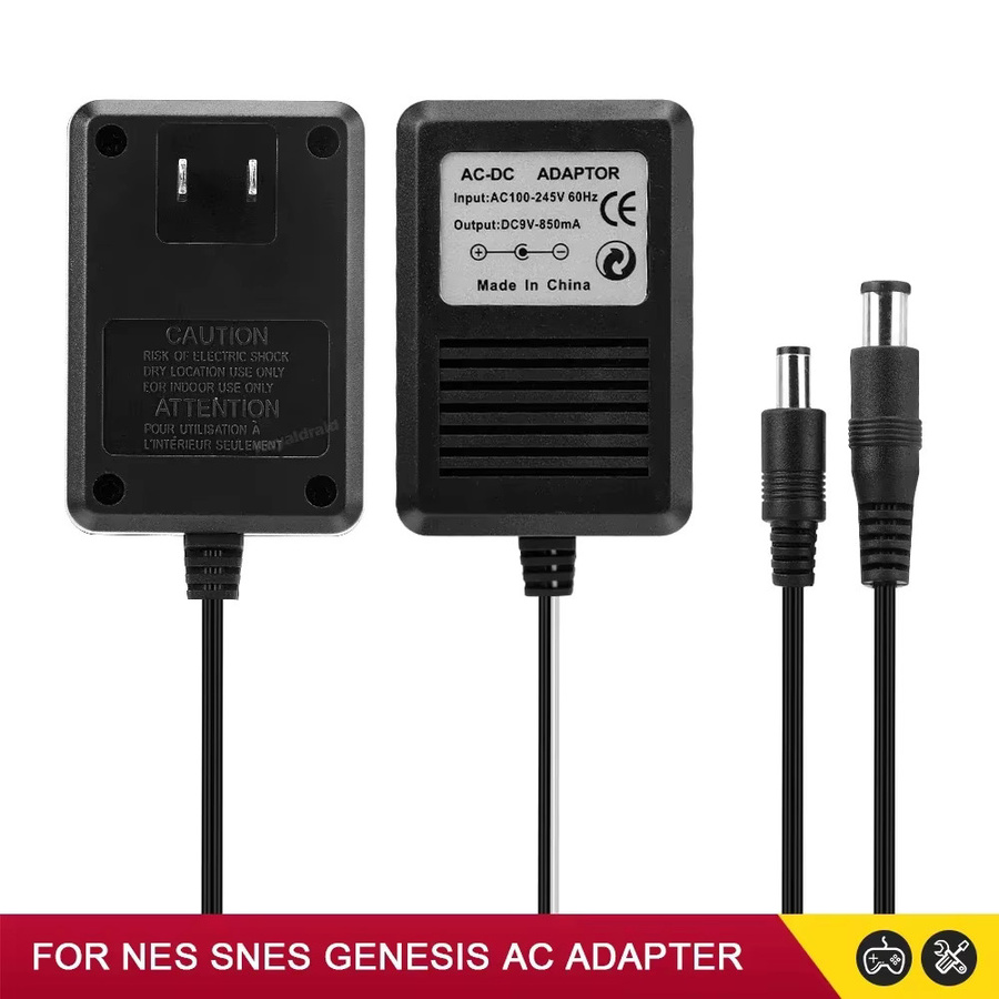Hayoumon AC-Netzteil für NES, SNES und Sega Genesis Spielekonsolen, US-Stecker, Schwarz, Ausgang DC 9V 850mA - Bild 2
