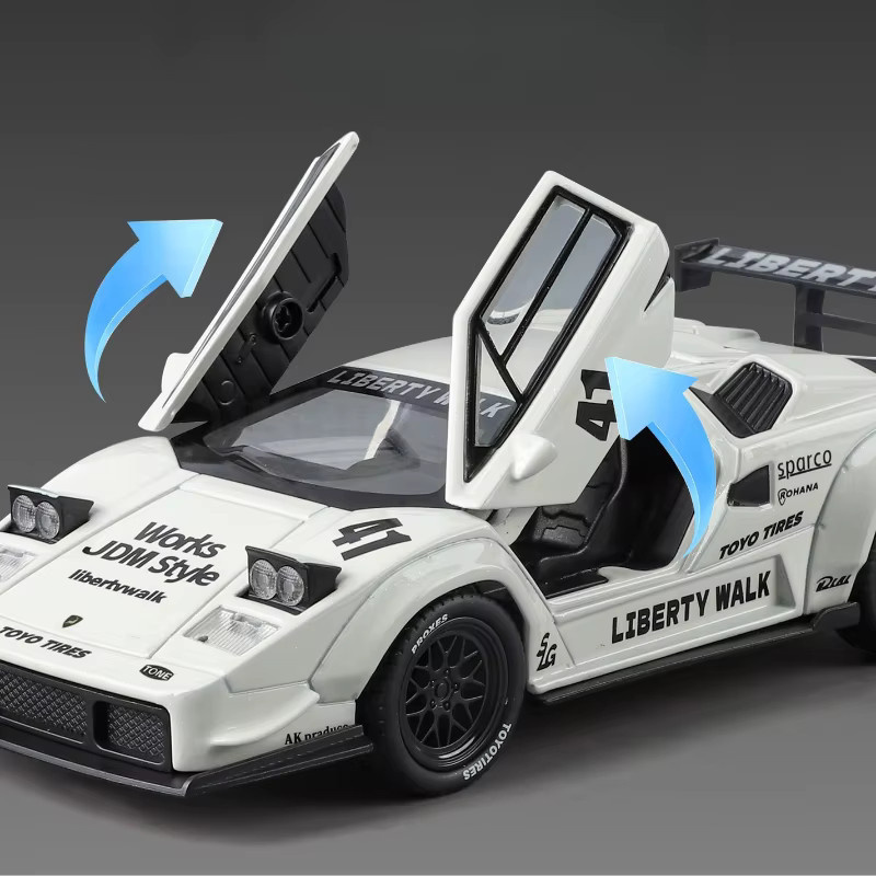 MINI AUTO Countach LP500 LBWK Sportwagenmodell, 1:32, Metall, mit Licht und Sound - Bild 3